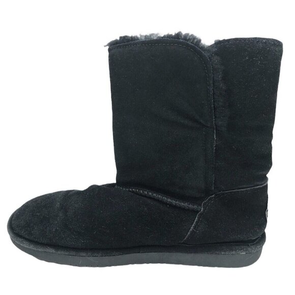 Bearpaw Black Ankle Boots Women 9 Suede Wool Blend 682W Abigail Pull On Winter - Picture 7 of 11